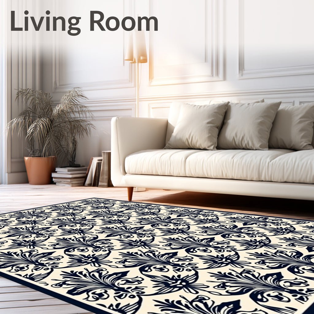 Classic Floral Damask Pattern Rug