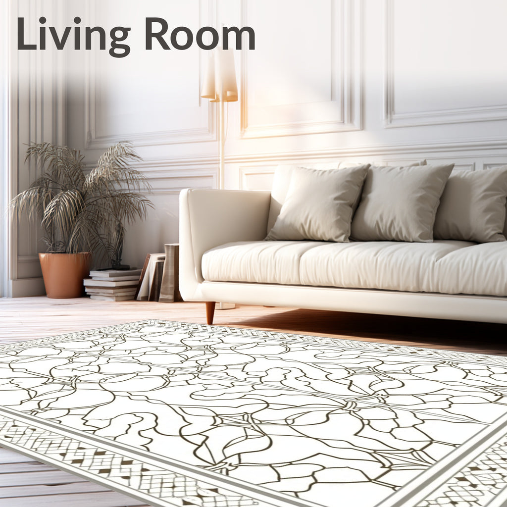 Intricate Geometric Floral Pattern Rug