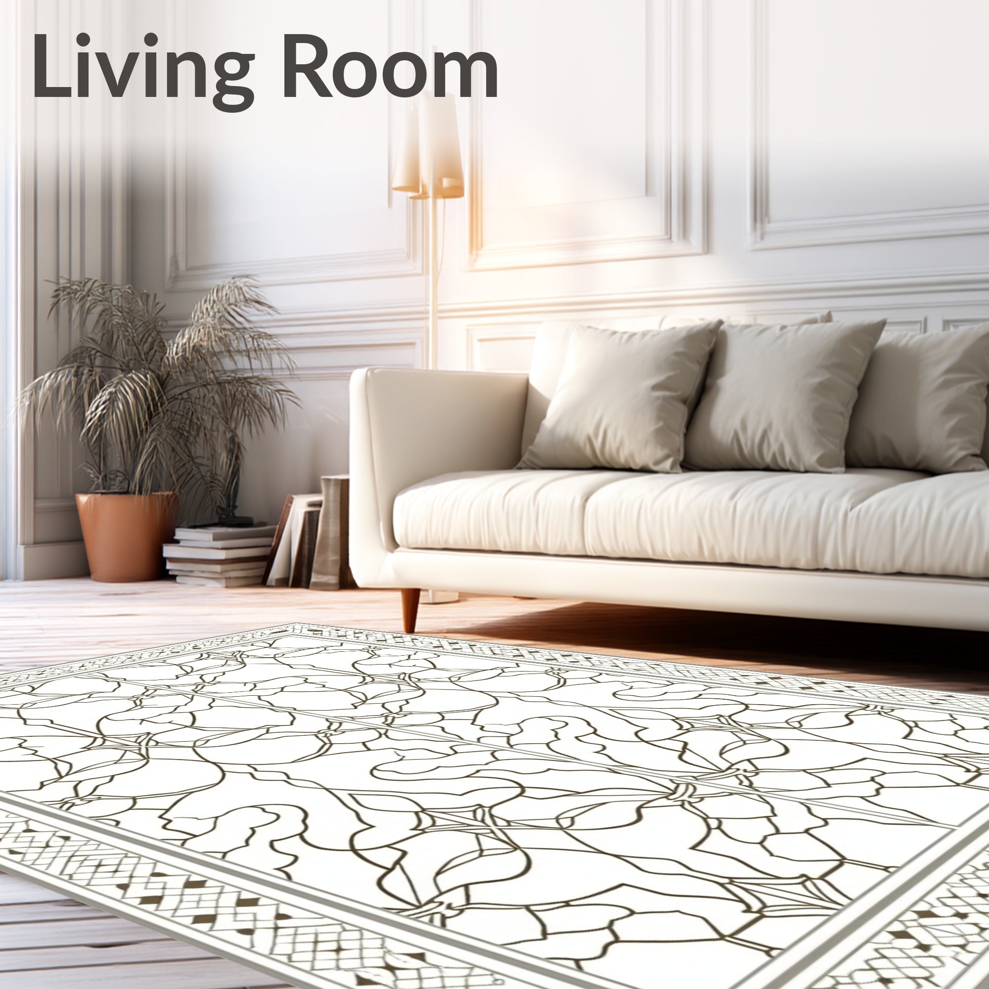 Intricate Geometric Floral Pattern Rug