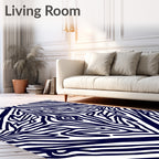 Bold Zebra Stripe Abstract Pattern Rug