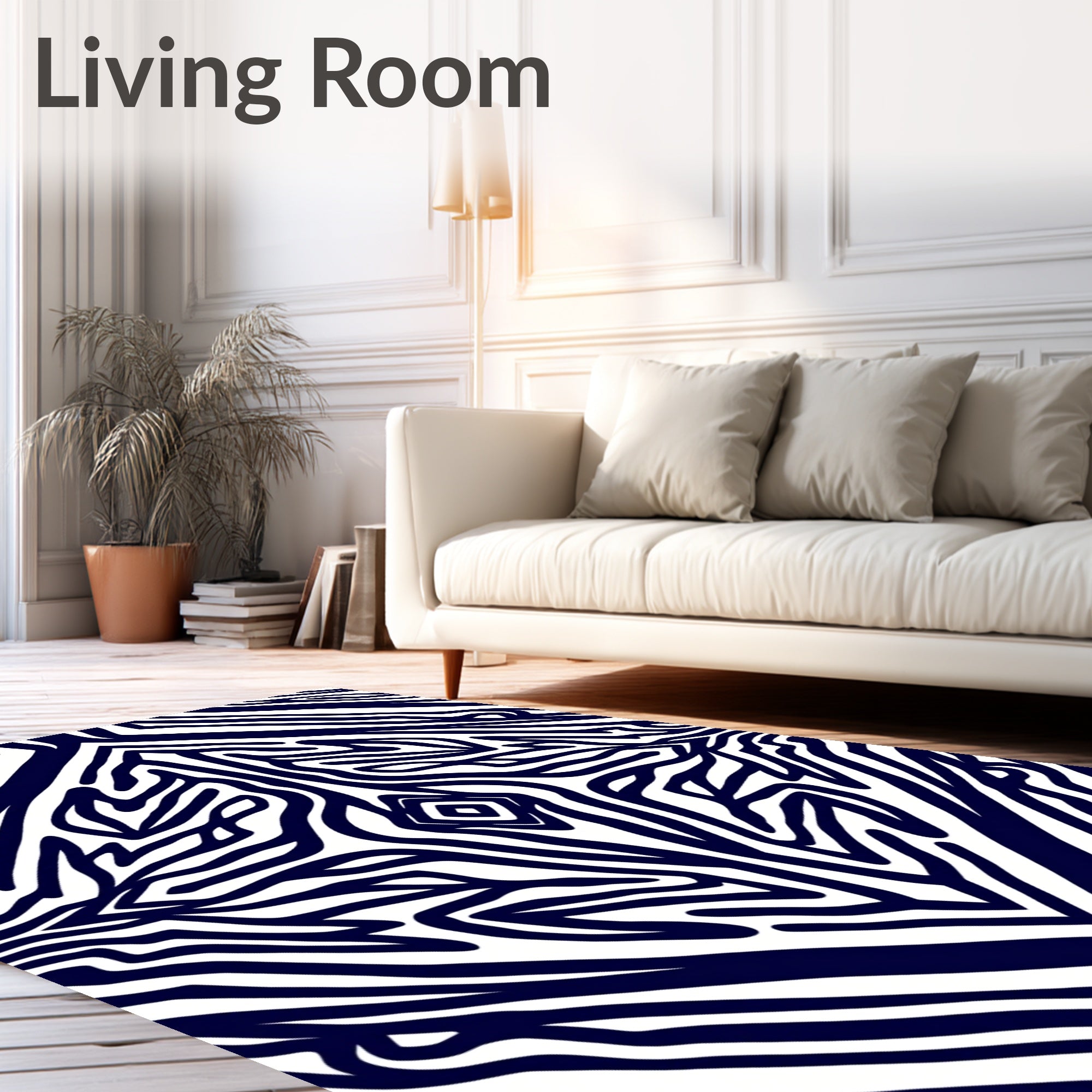 Bold Zebra Stripe Abstract Pattern Rug