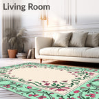 Elegant Floral Vine Border Design Rug