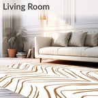 Golden Wavy Stripe Pattern Rug