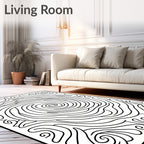 Abstract Swirl Wave Pattern Rug