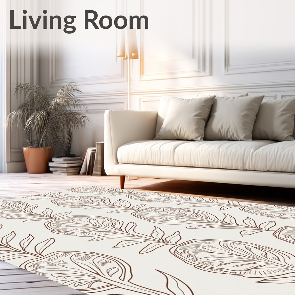 Organic Botanical Outline Pattern Rug