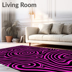 Bold Pink Swirl Abstract Pattern Rug