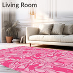 Pink Flowing Abstract Swirls Rug