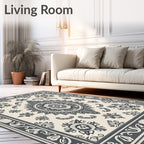 Ornate Floral Mandala Patterned Rug