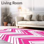 Bold Pink Zagzag Stripes Rug