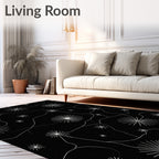 Celestial Starburst Organic Whimsical Design Rug