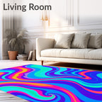 Psychedelic Swirl Abstract Pattern Rug