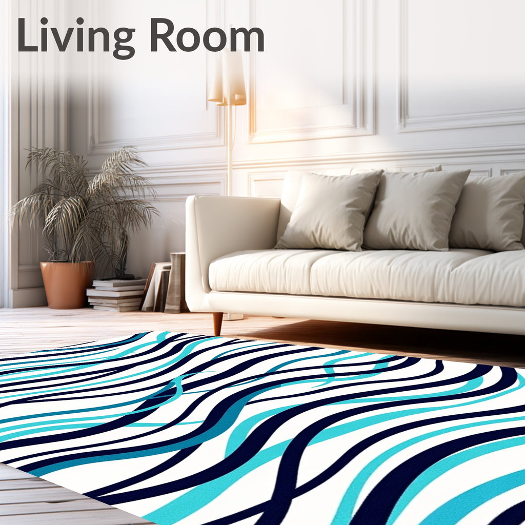 Abstract Wave Pattern Design Rug
