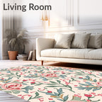 Pastel Floral Vines Pattern Rug