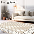 Elegant Geometric Border With Diamond Pattern Rug