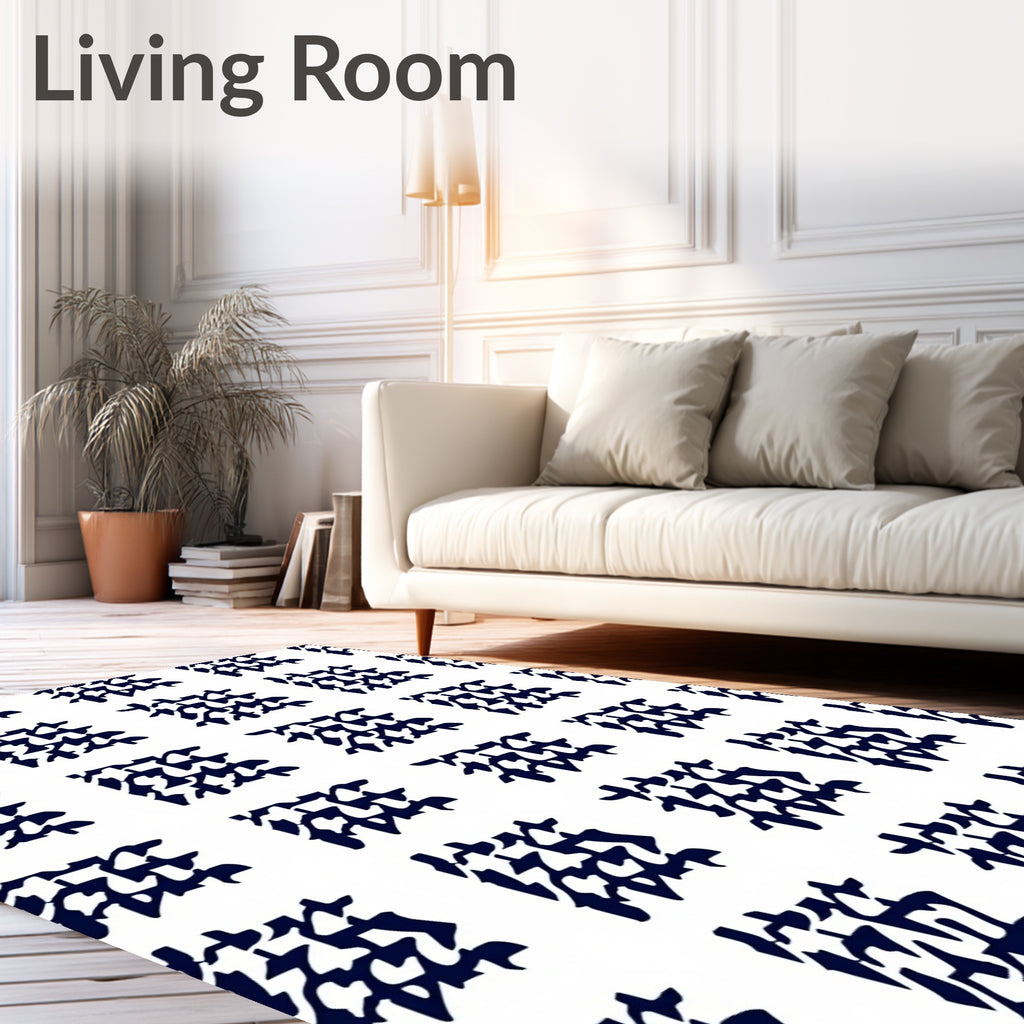 Classic Houndstooth Patterned Rug