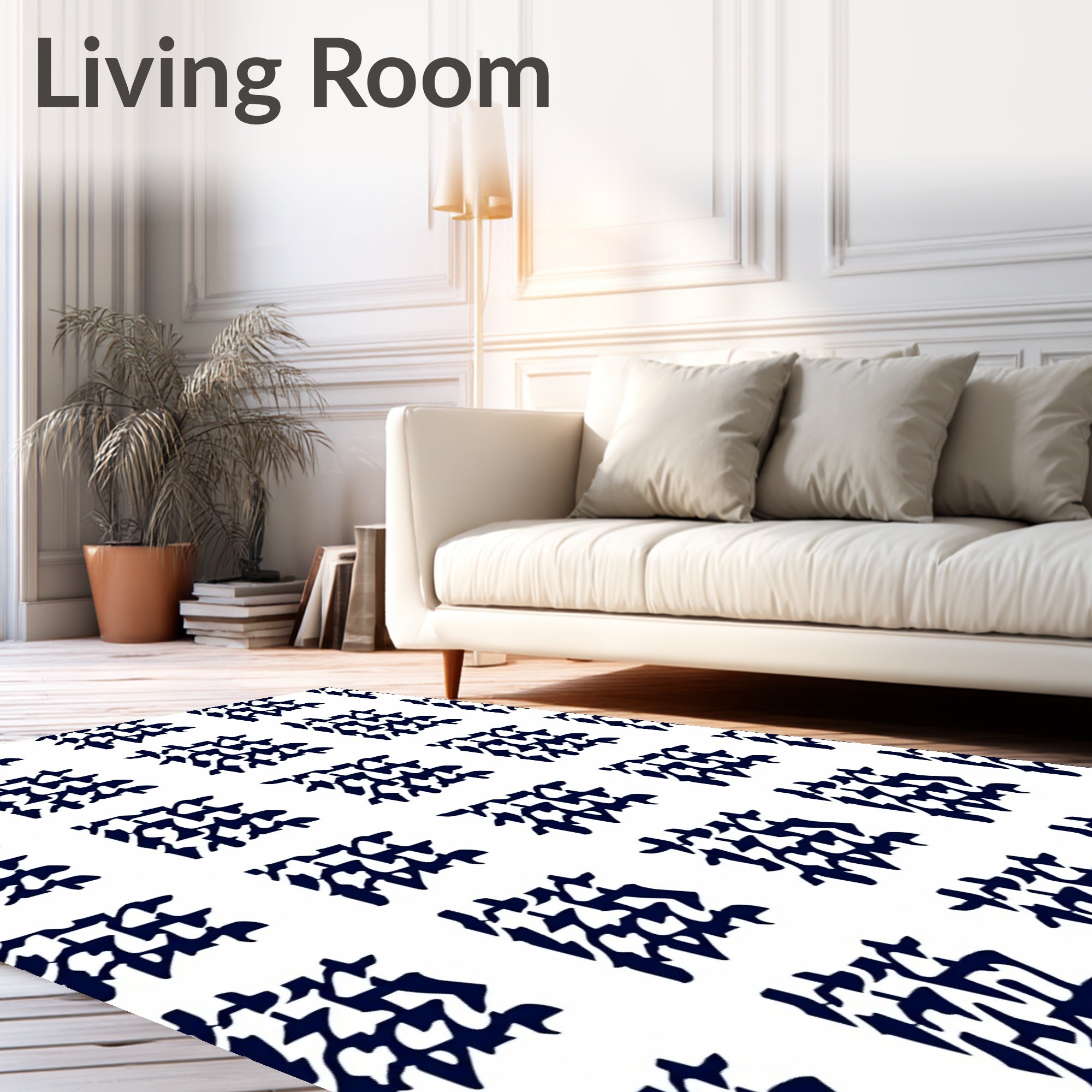 Classic Houndstooth Patterned Rug