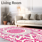 Vibrant Pink Mandala Pattern Rug
