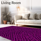 Pink Geometric Maze Pattern Design Rug