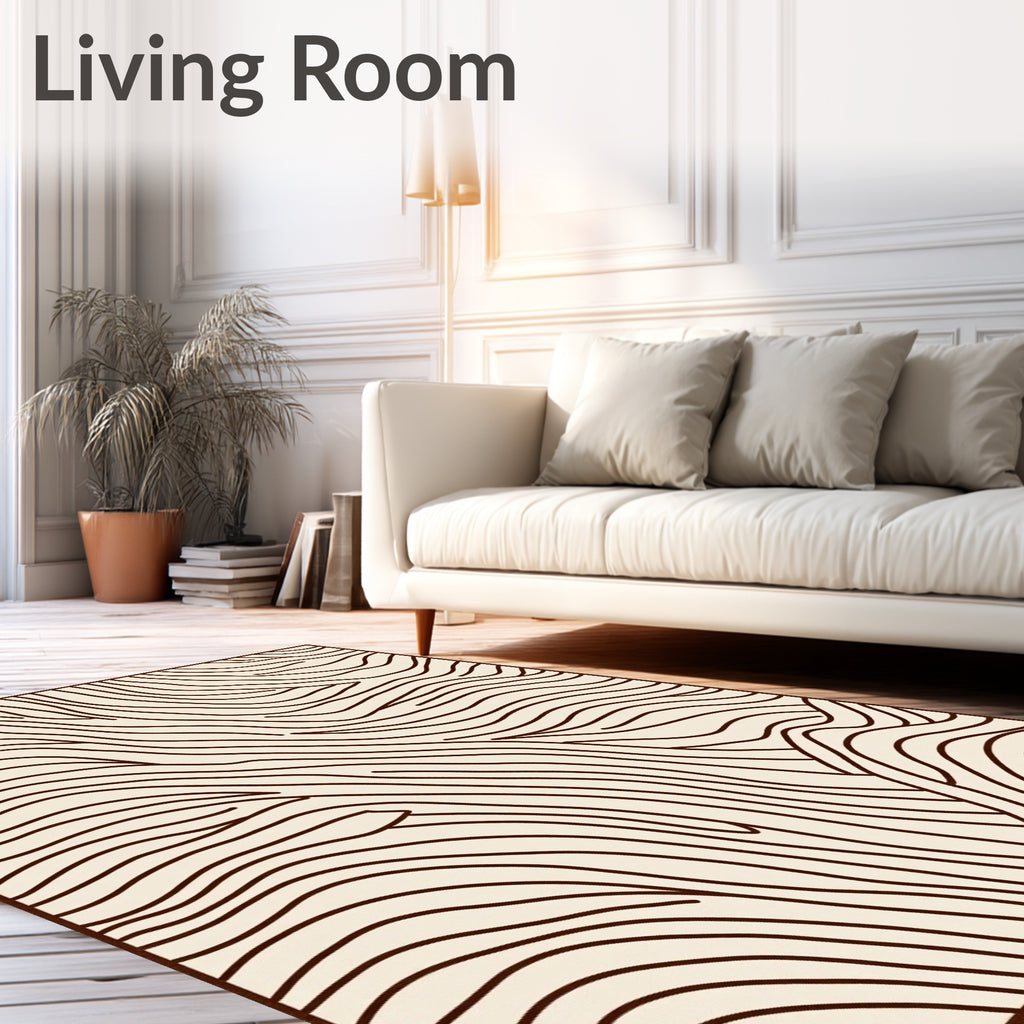 Abstract Organic Flowing Lines Design Rug