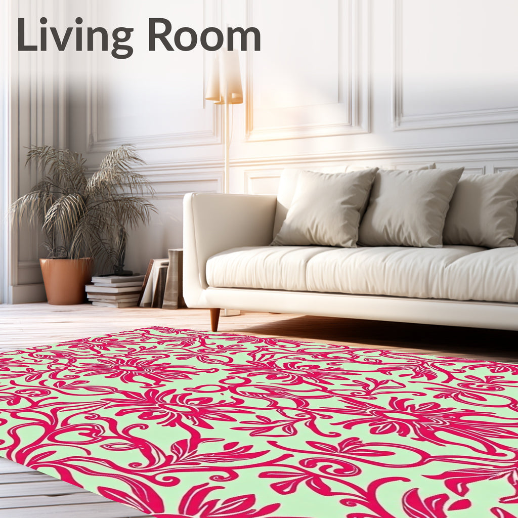 Ornate Floral Scrollwork Pattern Rug