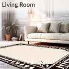 Ornate Floral Border Pattern Rug