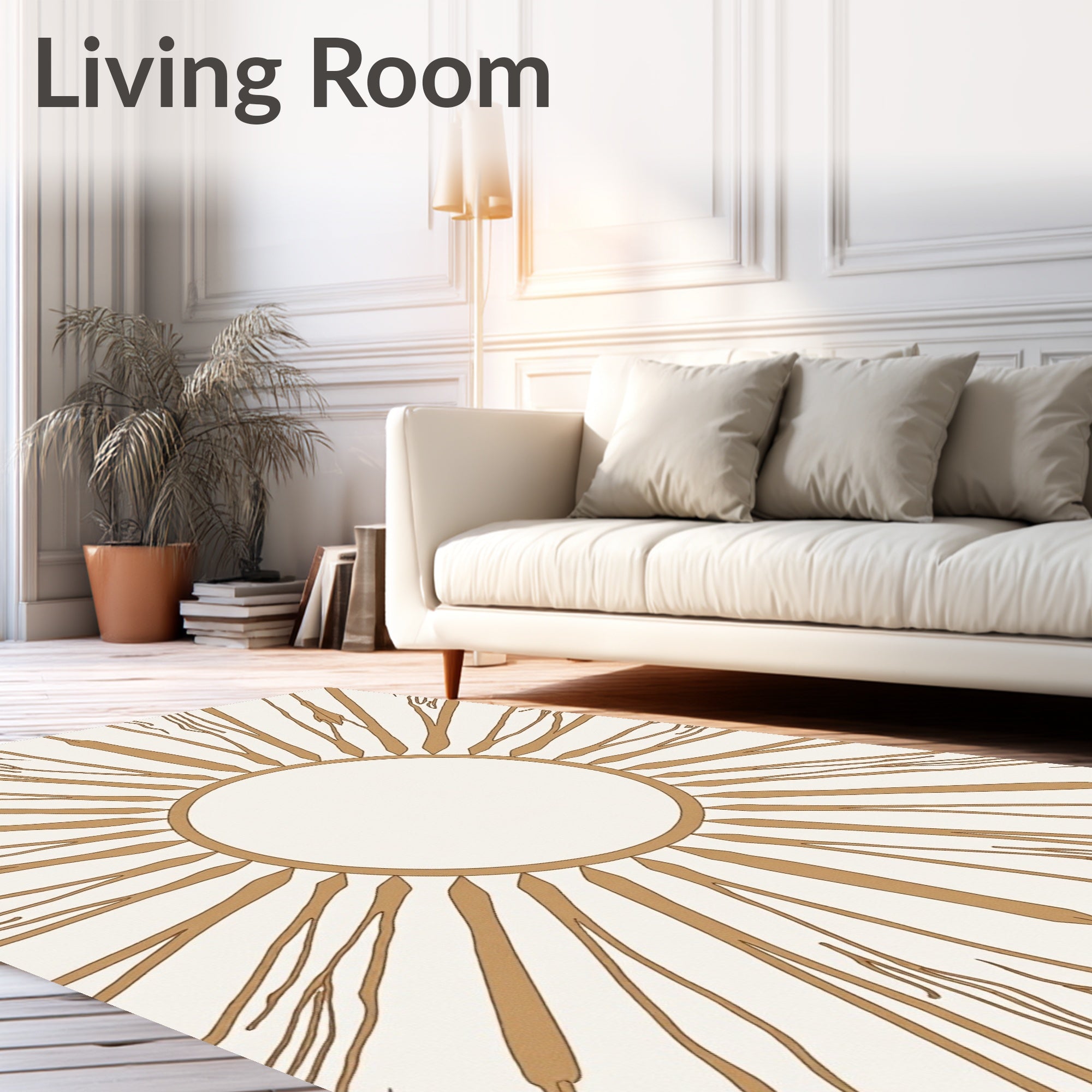 Sunburst Art Deco Style Pattern Rug