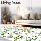 Verdant Gold Starburst Vine Flourish Rug