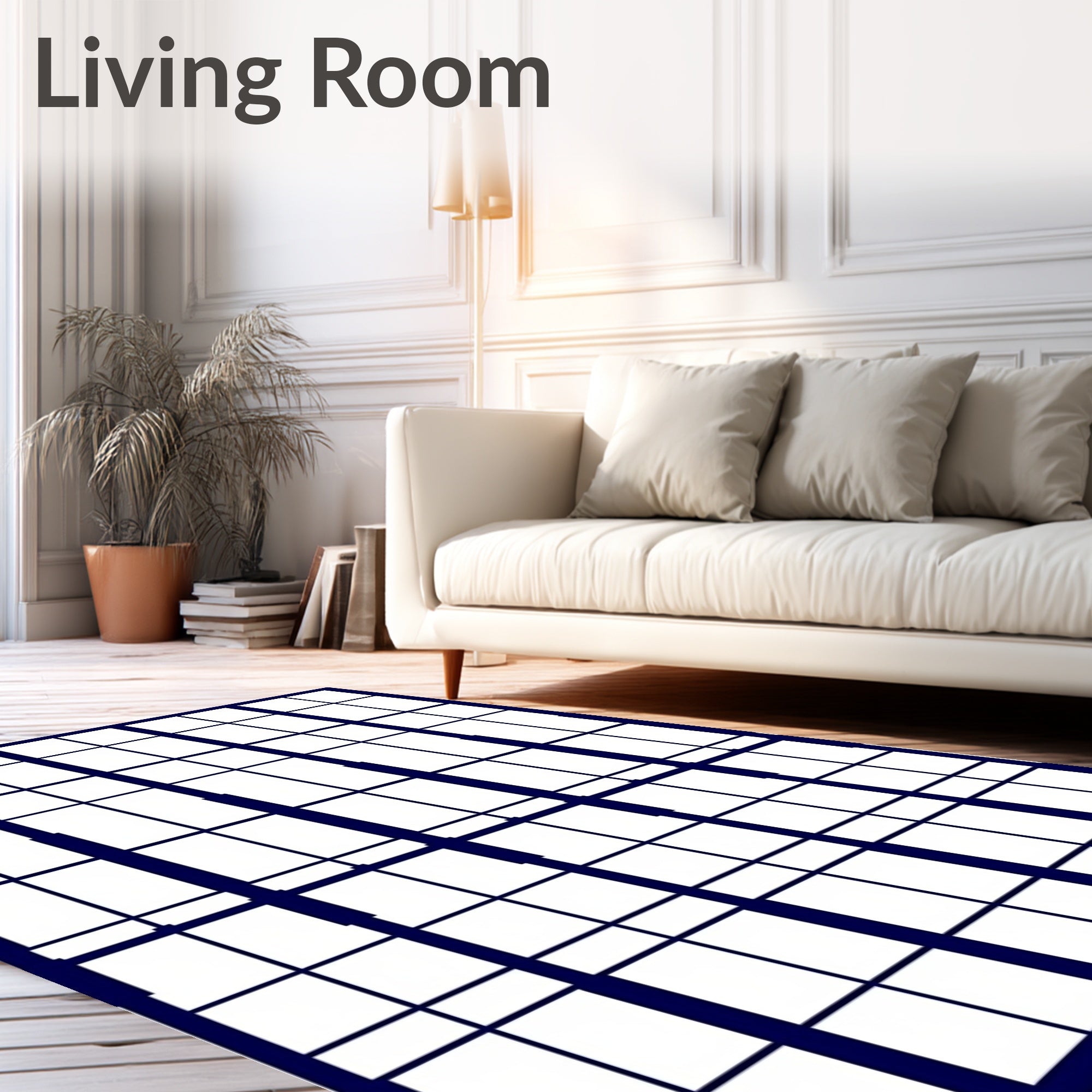 Bold Lattice Geometric Abstract Design Rug