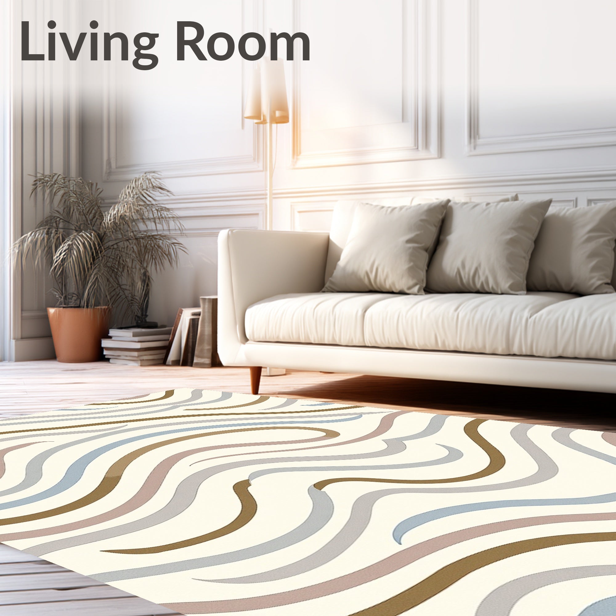 Soft Wavy Stripes Pattern Rug