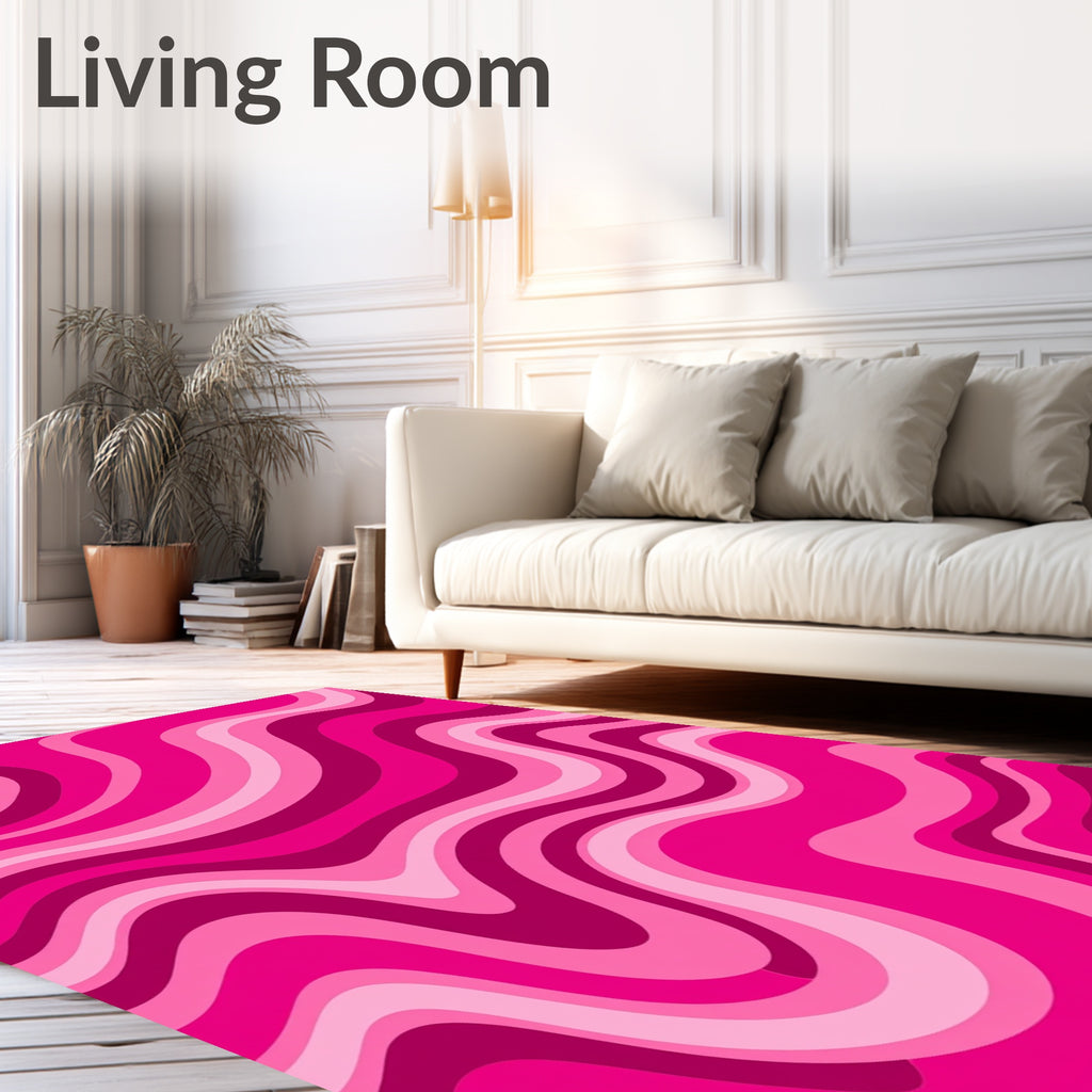 Pink Wavy Fluid Rug