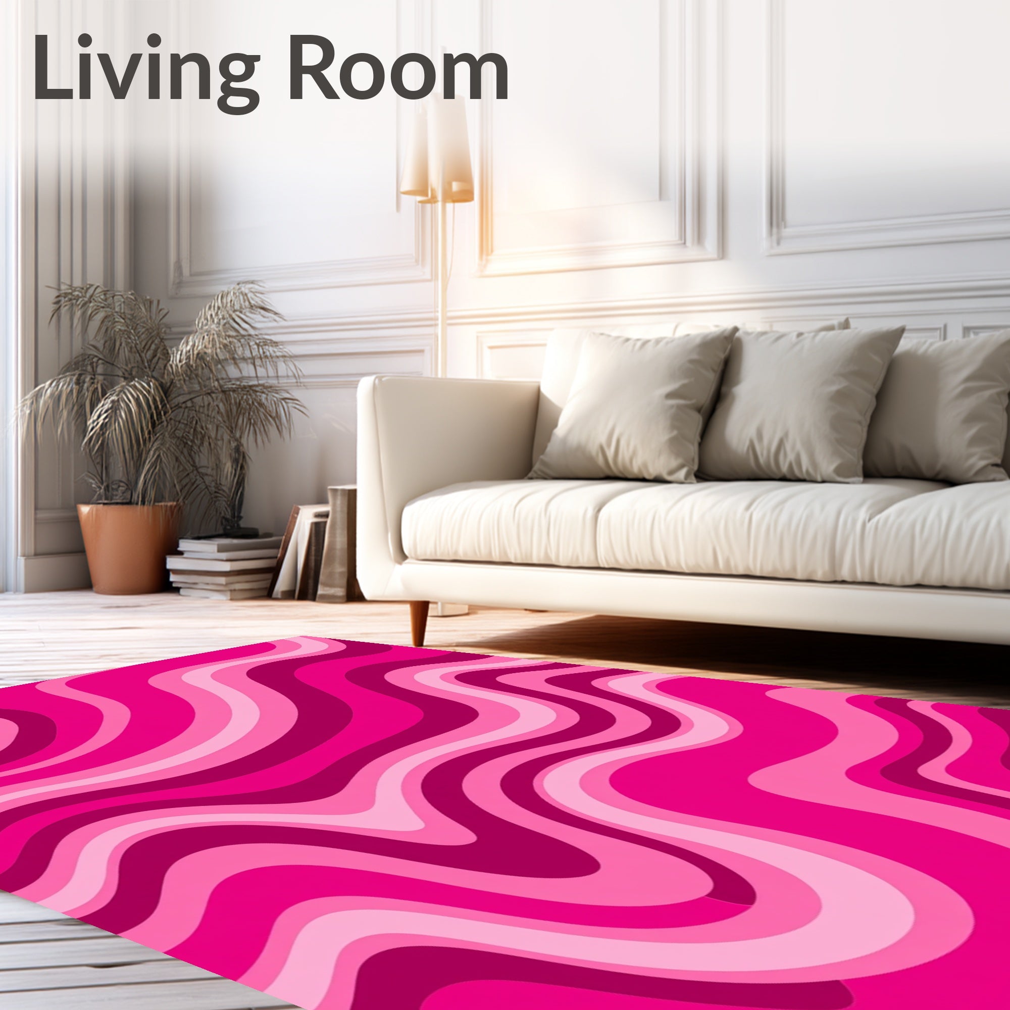 Pink Wavy Fluid Rug