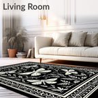 Moth Floral Decorative Pattern Design Rug