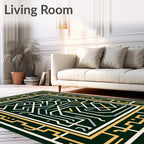 Modern Geometric Maze Lines Rug