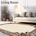 Elegant Floral Vine Scrollwork Pattern Rug