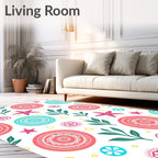 Coastal Floral Starfish Pattern Design Rug