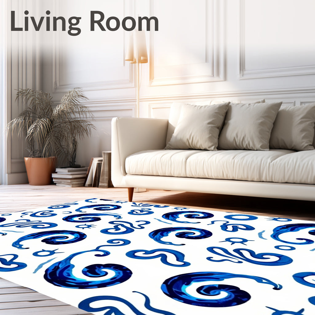 Deep-Sea Swirls Abstract Pattern Rug