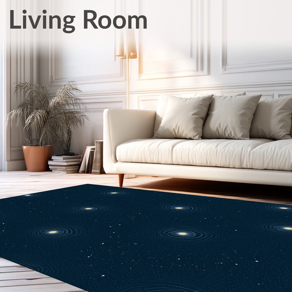 Dark Sky Circular Burst Pattern Rug
