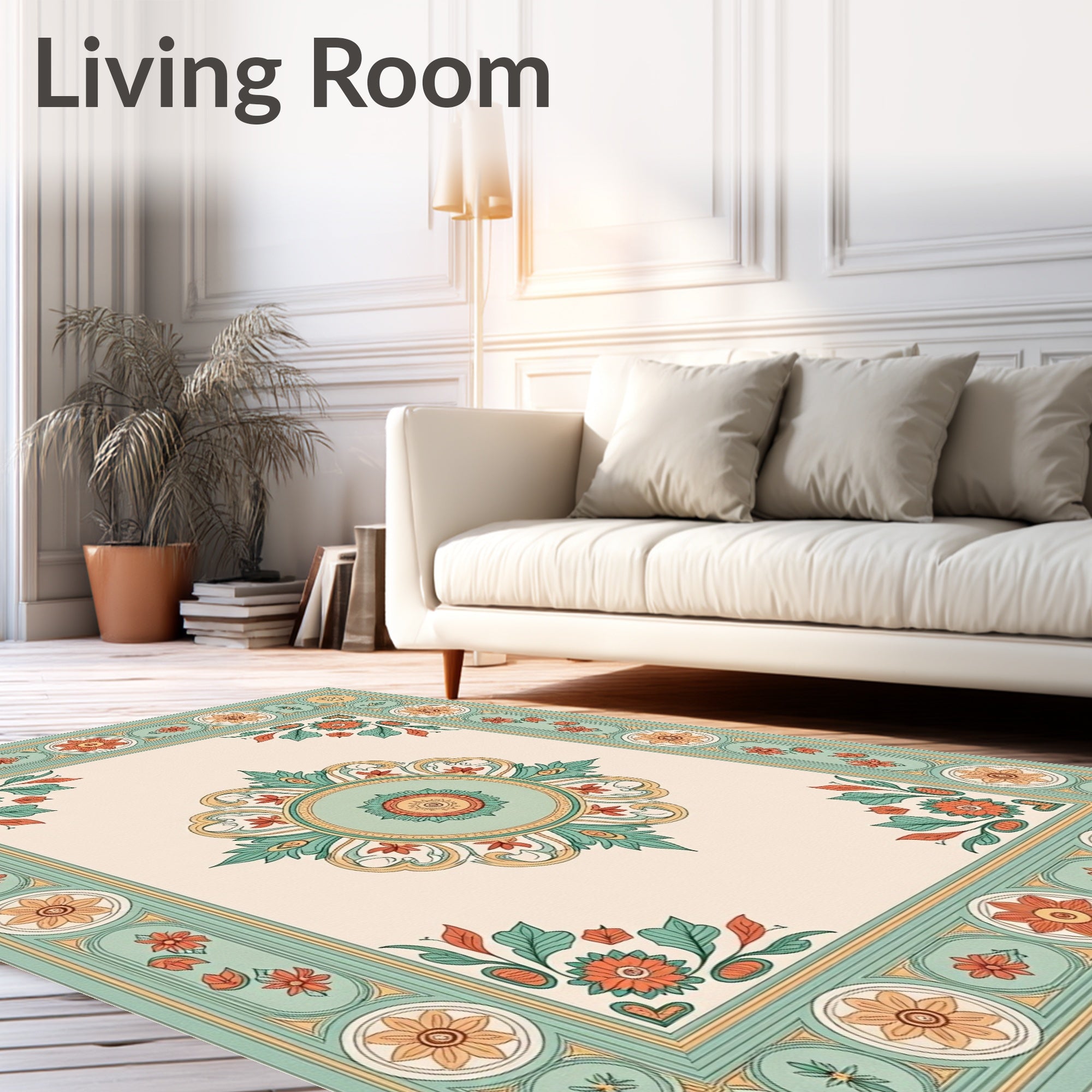 Vintage Floral Garden Medallion Rug