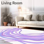 Lavender Blue Wavy Stream Rug