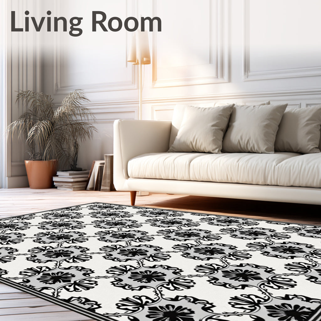 Classic Floral Motif Area Rug