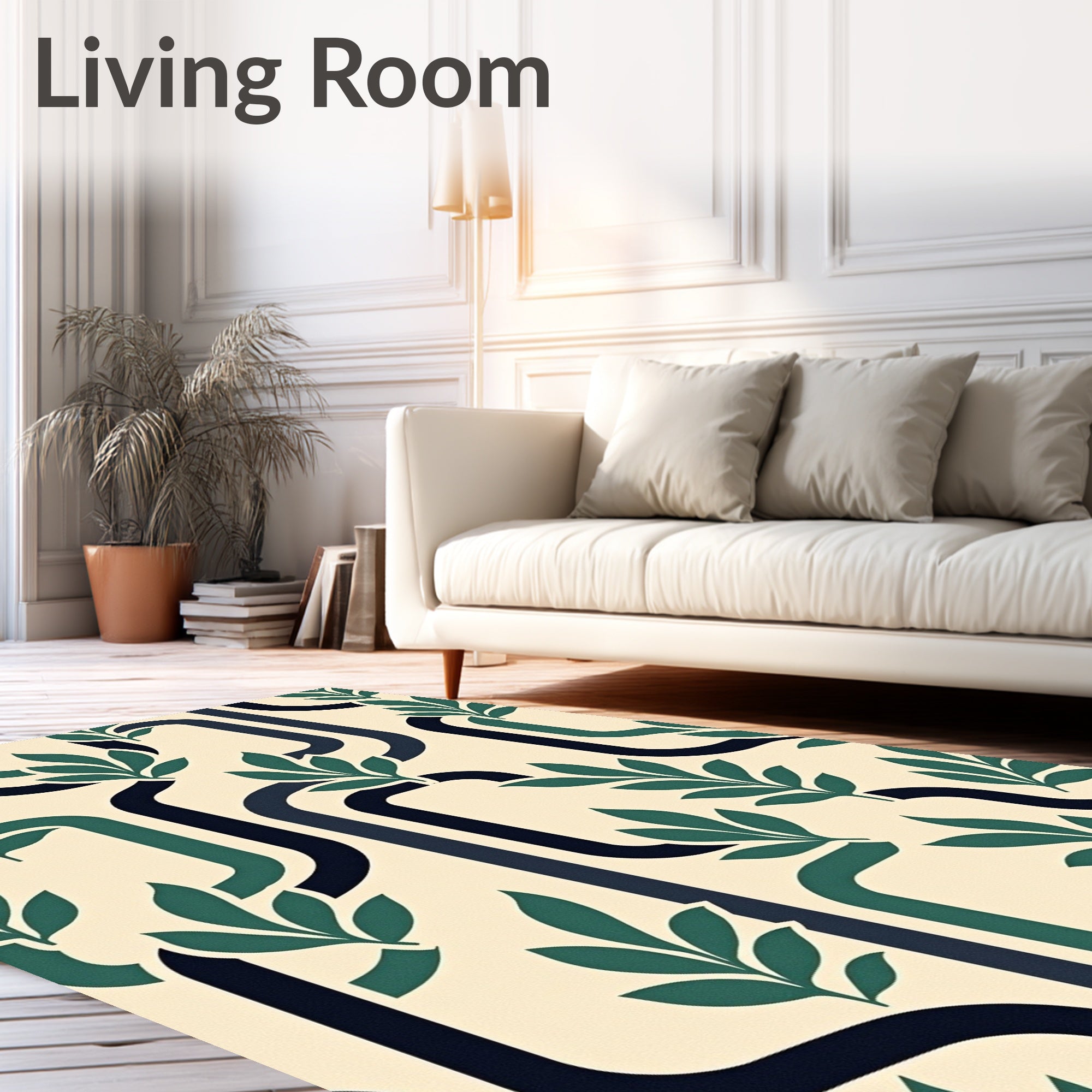 Retro Leafy Vine Pattern Rug