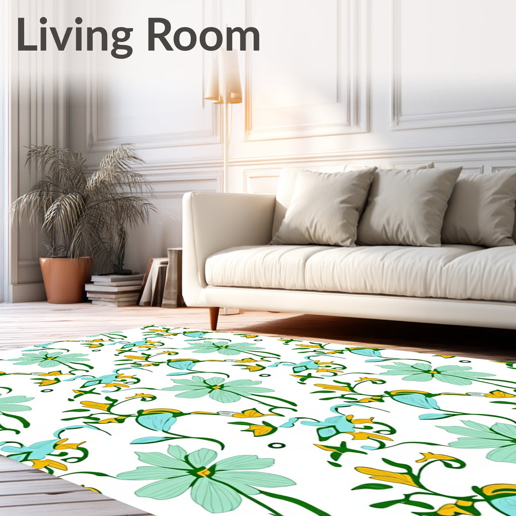 Spring Floral Vine Pattern Rug
