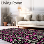 Bold Floral Ivory Pink Pattern Rug