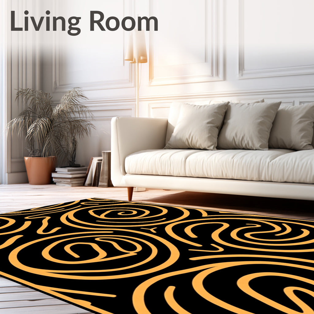 Bold Abstract Swirls Pattern Rug