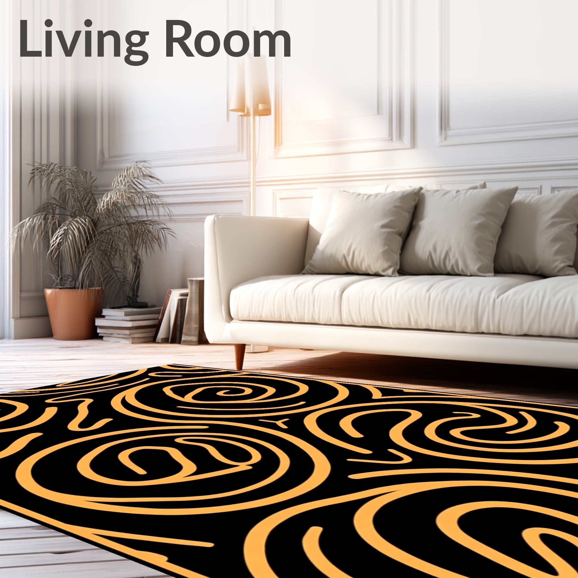 Bold Abstract Swirls Pattern Rug