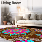 Vibrant Floral Mandala Pattern Rug