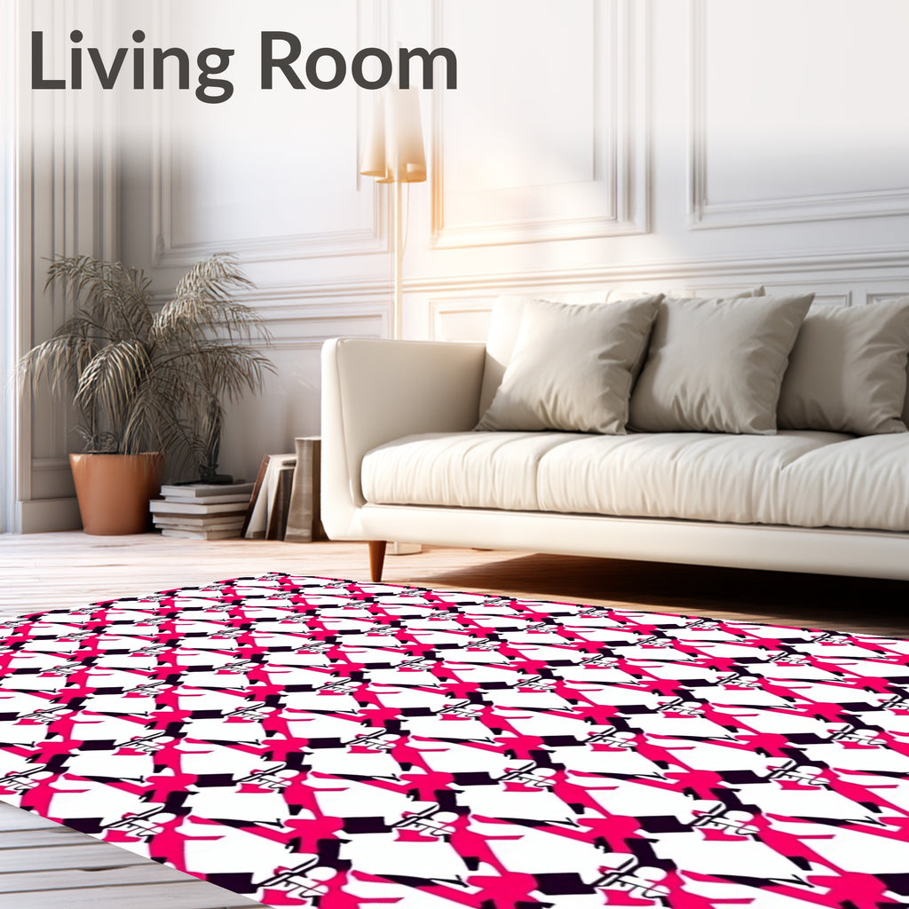 Hot Pink Bold Graphic Pattern Rug