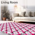 Hot Pink Bold Graphic Pattern Rug