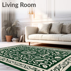 Elaborate Floral Crest Pattern Rug
