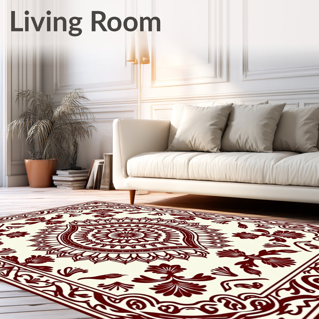 Traditional Floral And Mandala Pattern Rug